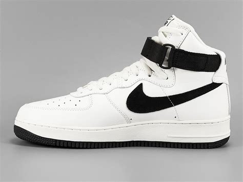 fake nike air force 1 black and white high tops|high top nikes with strap.